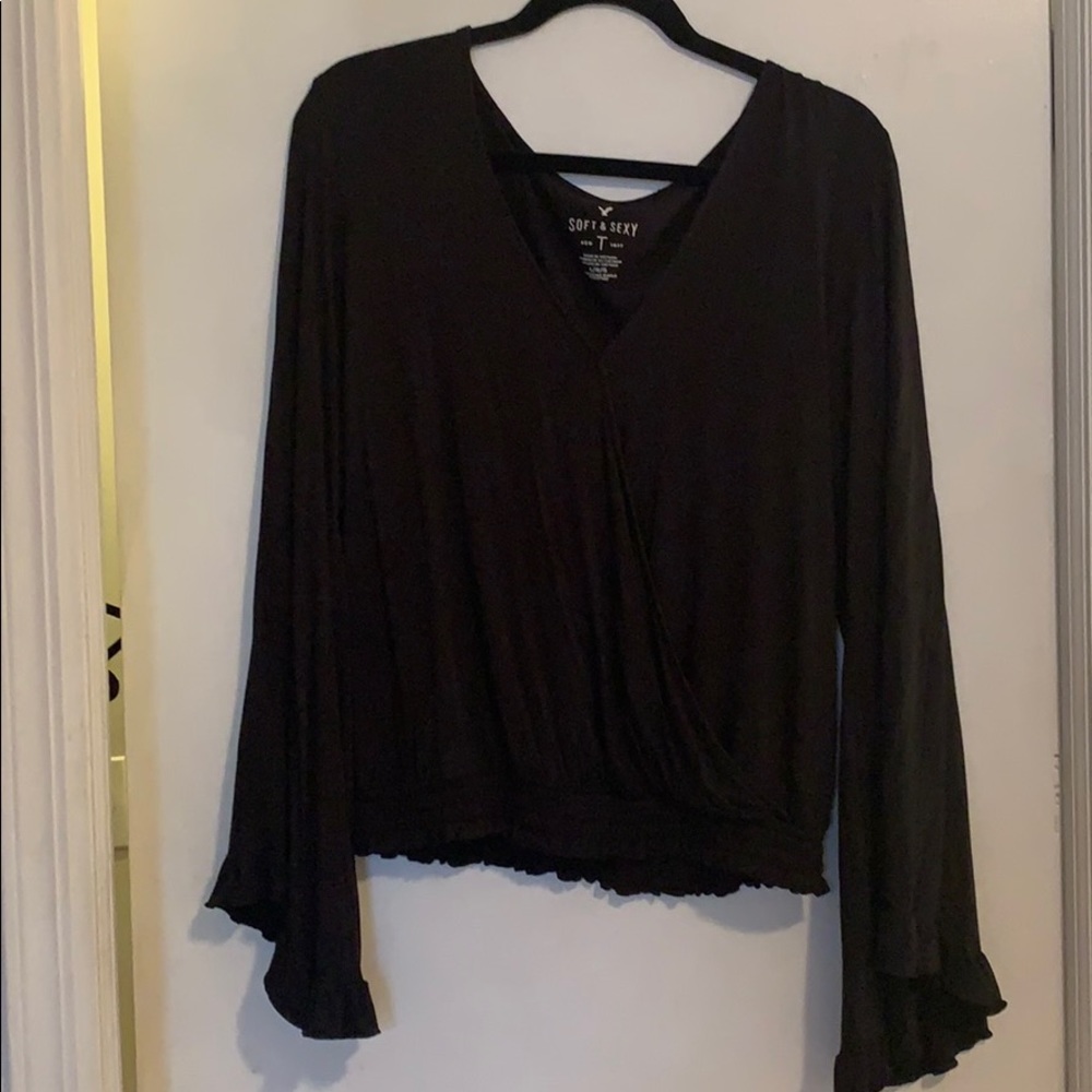 American Eagle soft and sexy ruffle wrap shirt